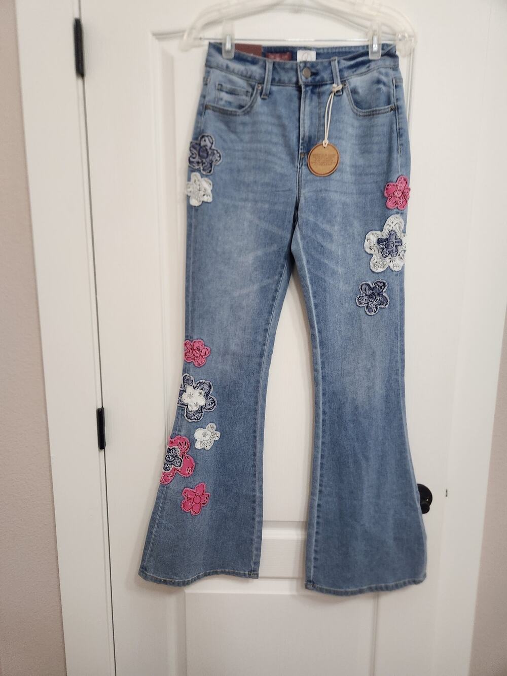 NWT Driftwood Farrah Patchwork Bandana Flare Jeans size 4